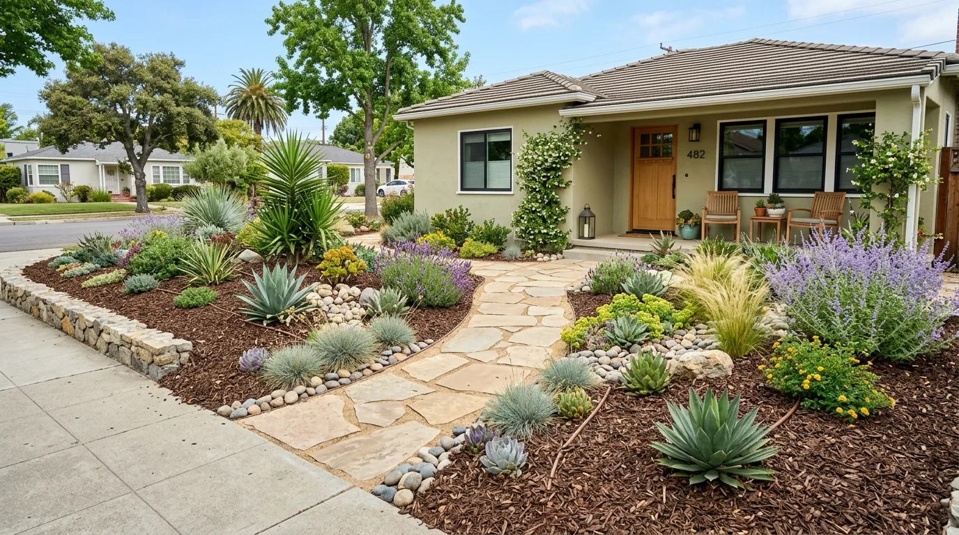 Xeriscape With Accent Pots